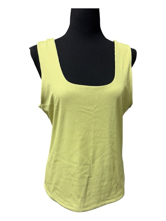 Tahari Tops - Tahari Lime Green Ribbed Tank Top XL Stretch Scoop Neck Summer Basic Chic